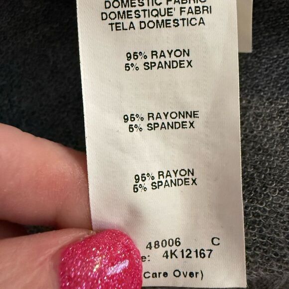 Beautiful studded Karen by Karen Kane soft gray blouse size L - Picture 6 of 7